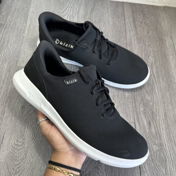 Kizik Madrid Eco Knit Men Size 11.5 Wide Athletic Comfort Shoe Sneakers Black